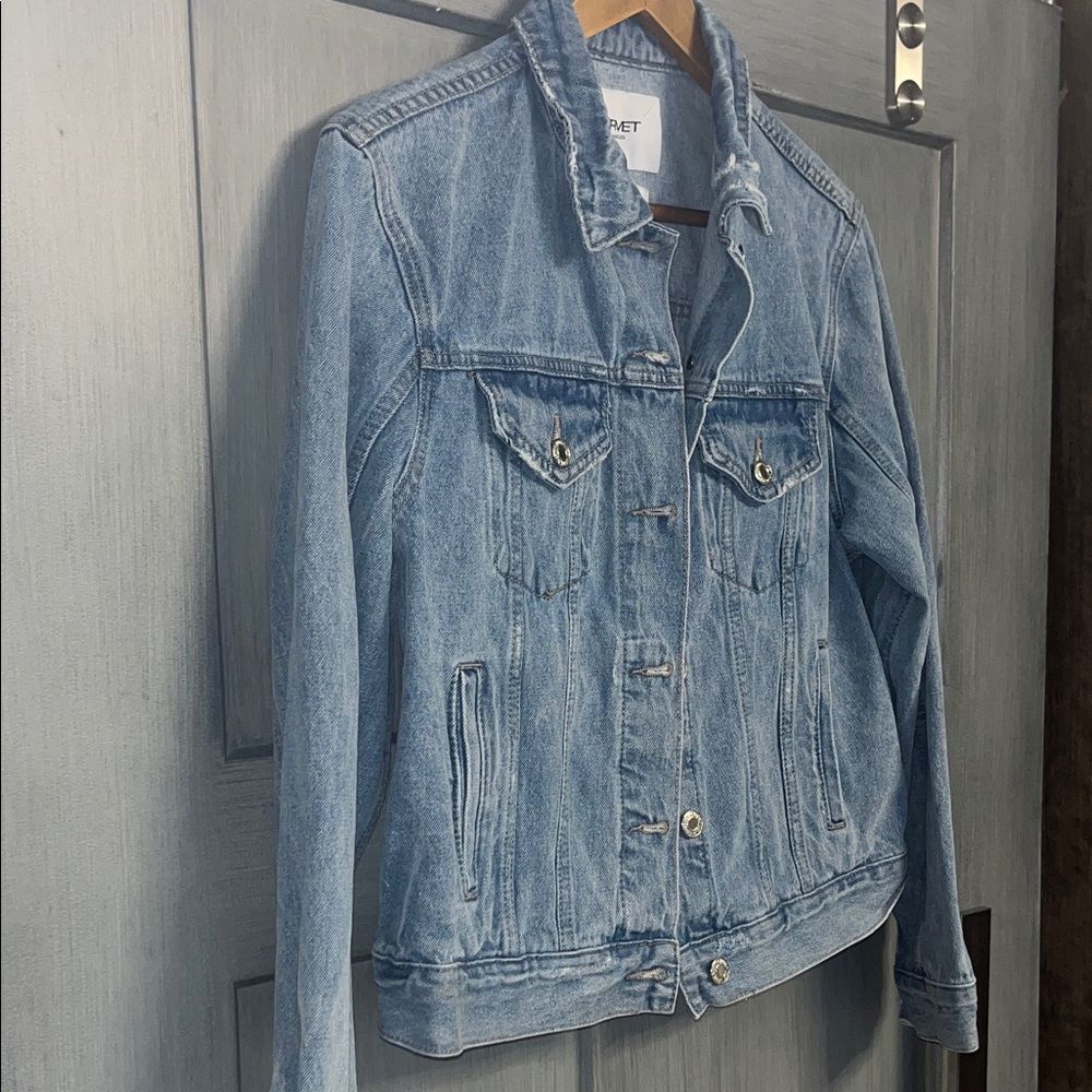 VERVET Sz Small Women's Boyfriend Fit Denim Jacket 100% Cotton #preppy #boho - Picture 2 of 8